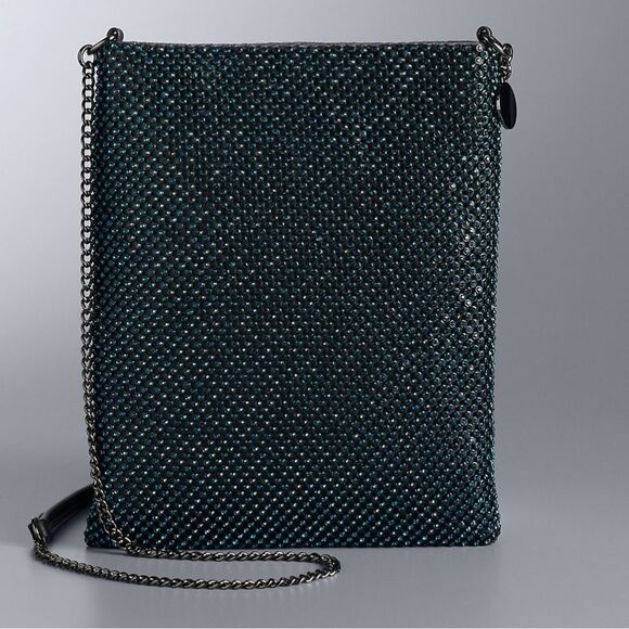 NWOT Vera Wang teal crossbody  Alessio bling bag - Picture 3 of 11